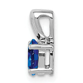 Sterling Silver Rhodium-plated Created Sapphire Pendant